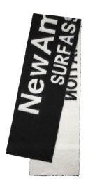 Scarf New Amsterdam Surf Association Fuzzy Name Black White