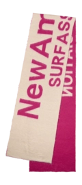 Scarf New Amsterdam Surf Association Fuzzy Name Ecru Magenta
