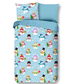 Dekbedovertrek Good Morning Kids Snowmen Multi Katoen
