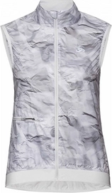 Fietsvest Odlo Women Vest Zeroweight Odlo Silver Grey Paper Print-XS