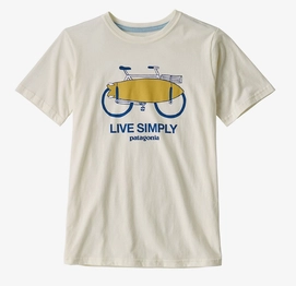 T-shirt Patagonia Boys Graphic Organic Live Simply Amphibious Bike White Wash '23
