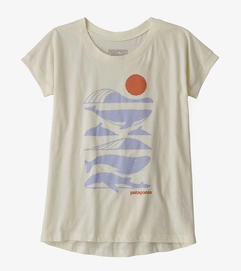 T-Shirt Patagonia Girls Graphic Organic Whale Tail Tubes White Wash '23