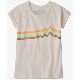 T-Shirt Patagonia Girl Regenerative Organic Certified Cotton Graphic Ridge Rise Stripe Birch White-XL