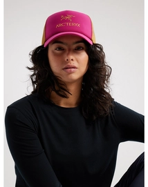 S24-X000007763-Bird-Word-Trucker-Curved-Hat-Amaranthus-Yukon-Front-View