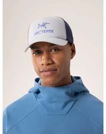 S24-X000007763-Bird-Word-Trucker-Curved-Hat-Solitude-Black-Sapphire-Front-View