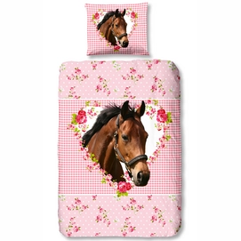 Dekbedovertrek Good Morning Kids Horse Pink Katoen