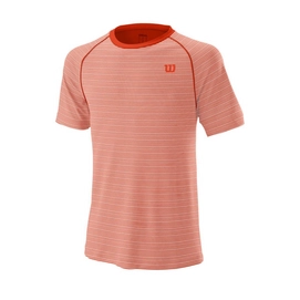 Tennisshirt Wilson Training Crew Tangerine Tango White Herren