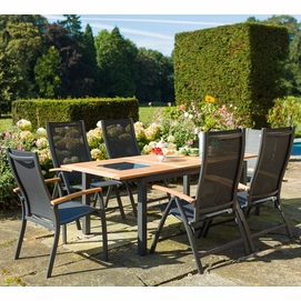 Tuinstoel Hartman Belcampo Recliner Teak FSC 100% Grijs