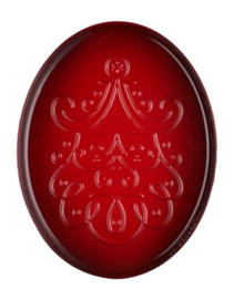 Serving Dish Le Creuset Oval Santa Claus Cherry Red