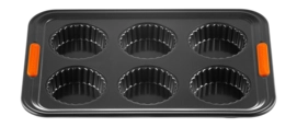 Baking Tin Le Creuset 6 Tartlets Black 39 x 27 cm '24