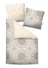 Bettwäsche Biberna Mandala Grau Mako-Satin