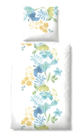 Bettwäsche Biberna  Flower Eisblau Mako-Satin
