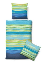 Bettwäsche Biberna Stripe Niagara Mako-Satin