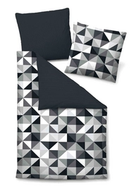 Bettwäsche Biberna Riddle Schwarz Mako-Satin