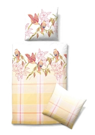 Bettwäsche Biberna Birds Mako-Satin