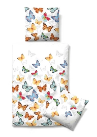 Bettwäsche Biberna Butterflies Gelb Mako-Satin