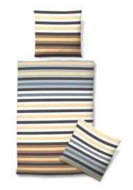 Bettwäsche Biberna Satin Lines Macchiato Mako-Satin