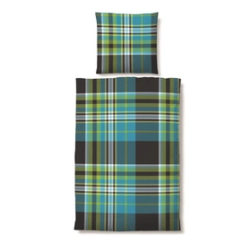 Bettwäsche Biberna Schottland Grün Mako-Satin