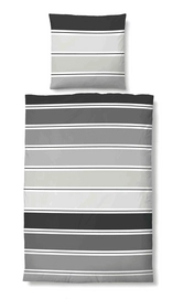 Bettwäsche Biberna Stripe Titanium Mako-Satin