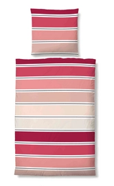 Bettwäsche Biberna Stripe Rubin Mako-Satin