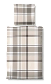 Bettwäsche Biberna Checked Topas Mako-Satin
