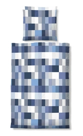 Bettwäsche Biberna Square Kornblau Mako-Satin