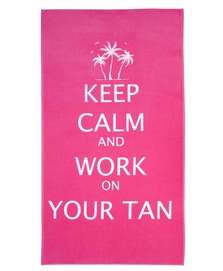 Strandtuch JMA Keep Calm Pink