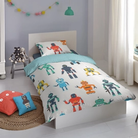 Dekbedovertrek Good Morning Kids Robots Multi Katoen-140 x 200 / 220 cm | 1-Persoons