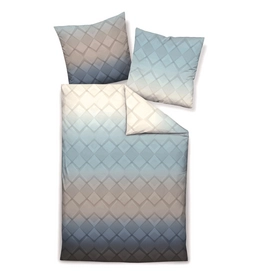 Bettwäsche Biberna Rames Blau Mako-Satin