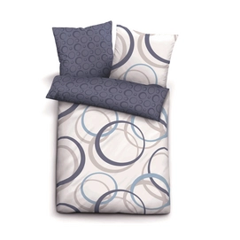 Bettwäsche Biberna Joost Blau Mako-Satin