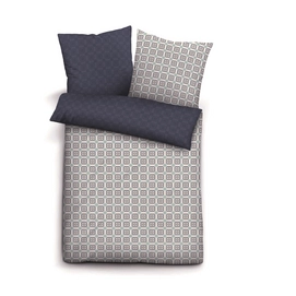 Bettwäsche Biberna Rona Blau Mako-Satin