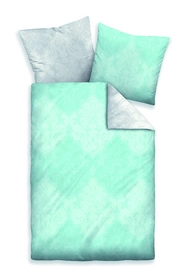 Bettwäsche Biberna Mako-Satin Grün Muster
