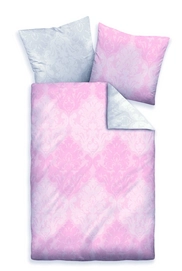 Bettwäsche Biberna Mako-Satin Rosa Muster