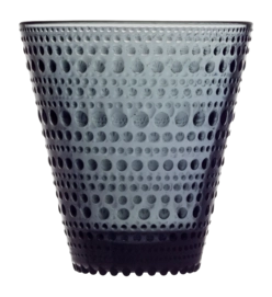Bicchiere acqua Iittala Kastehelmi 300 ml, Set di 2 Tumbler, Vetro, Grigio scuro