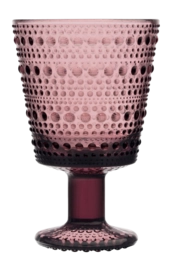 Bicchiere Goblet Iittala Kastehelmi 260 ml, Set di 2 Calici, Vetro, Rosa Calluna