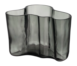 Vaso di vetro Iittala Alvar Aalto h 14 cm, Grigio scuro