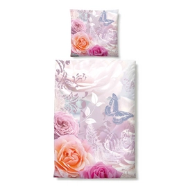 Bettwäsche Biberna Roses Flieder Mako-Satin