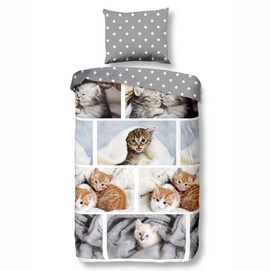 Dekbedovertrek Good Morning Kitty Multi Flanel