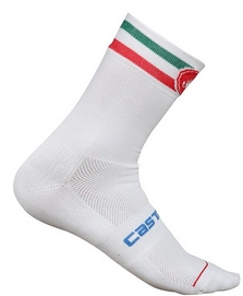 Fietssok Castelli Men Italia 13 cm White