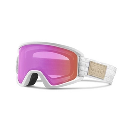 Skibril Giro Dylan White Quilted Amber Pink /Yellow