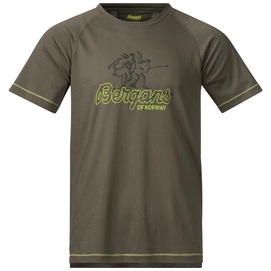 T-Shirt Bergans Homme Bergans Tee Green Mud Sprout Green Seaweed