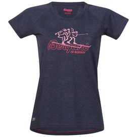 T-Shirt Bergans Femme Bergans Lady Navy Mel Pale Red Pale Coral