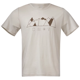 T-Shirt Bergans Men Graphic Wool Tee Chalk Sand Forest Brown