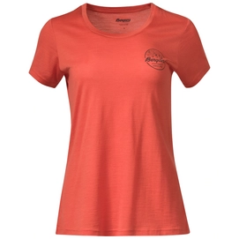 T-Shirt Bergans Women Graphic Wool SS Brick Solid Charcoal