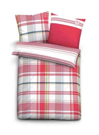 Bettwäsche Tom Tailor Karo Rot Mako-Satin