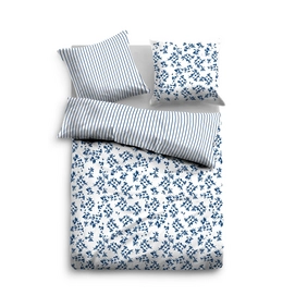 Bettwäsche Tom Tailor Mako-Satin Flowers Blau