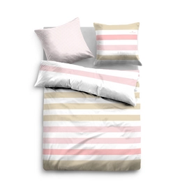 Bettwäsche Tom Tailor Mako-Satin Streifen Rosa