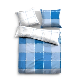 Bettwäsche Tom Tailor Mako-Satin Tiles Blau