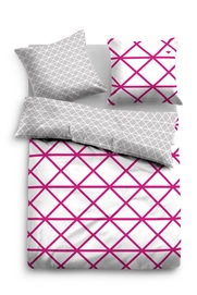 Bettwäsche Tom Tailor Rosa-Weiße Rauten Mako-Satin