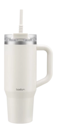 Travel Mug with Straw Bodum Travel Mug White 1.2L